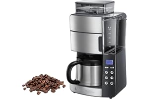 Russell Hobbs Machine à Café, Cafetière Filtre Isotherme Semi Automatique 1000W, Moulin à Grains Intégré, Programmable - 25620-56 Grind and Brew