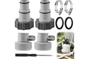 Asfrode Lot de 4 adaptateurs A pour tuyau de piscine Intex - Adaptateur de tuyau de rechange pour pompes - Série A avec filetage intérieur à visser - Raccord pour tuyau de piscine de 32 et 38 mm de