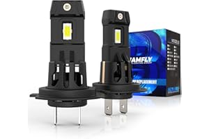 BEAMFLY Ampoule H7 LED Voiture 16000LM, Lampes de Phares, Kit de Conversion Halogène 12V, 6000K Blanc (Noir)