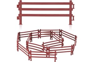 ZDNT 40 Stücke Pferdezaun Spielzeug,Pferd Corral Fechten Zubehör Spielzeug,Koppel Spielzeug,Mini Pferd Corral Zaun,Kunststoff Zaun Spielzeug,Playmobil Zaun,Micro Landschaft Deko (40)
