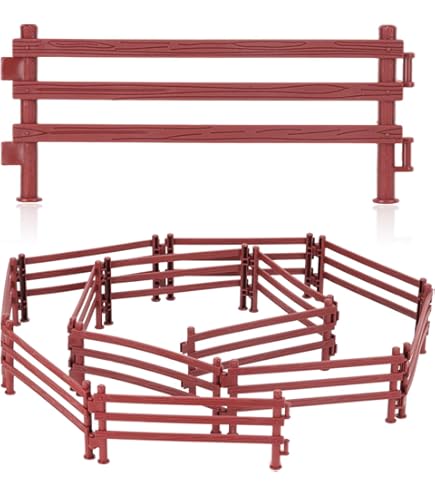 DYOUen 70 Stück Pferdezaun Spielzeug - Bauernhof Zäune Für Tierfiguren