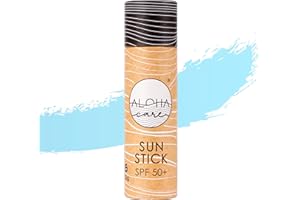 ALOHA CARE Aloha Sun Stick SPF 50+ | Crema (stick) solare viso minerale colorata per il surf | Tubo di carta ecologico (blu)
