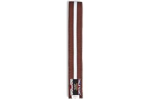 Playwell Martial Arts Cotton Coloured Belt With White Stripe Grading Belt - (Karate, Judo Taekwondo)