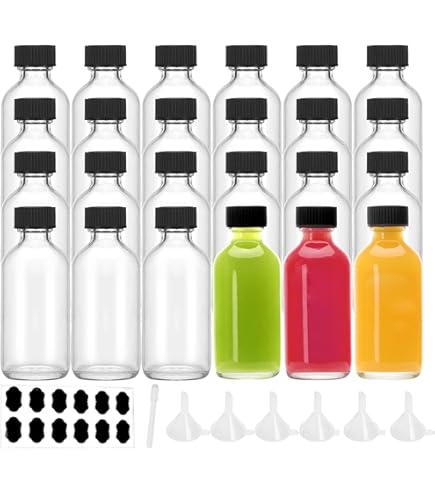 Lot De 16 Mini Bouteilles De 60 Ml – Bouteilles à Shot Transparentes Avec Entonnoir Et Marqueur