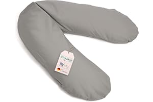 ‎PIC BEAR pic Bear Deutschland Stillkissen XL 170cm - Schwangerschaft Kissen - Seitenschläferkissen und Lagerungskissen Baby Schmusekissen (Uni Platin grau)