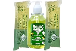 Le Petit Marseillais flytande tvål ren savon olive 300 ml + 2 x 250 ml påfyllningspaket flytande tvål oliv från Frankrike