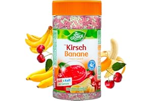 KING GEORGE - Kirsch Banana 12 x 400 g - Bebida mezclada instantánea con vitamina C - Indulgencia veraniega - Paquete beneficioso - Bebida en polvo, refrescante para familia, trabajadores de turnos