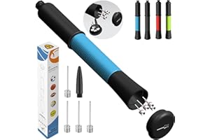Football Pump with Needle Storage, Fenxyo Ball Pump with 5 Needles & Extendable Cable, Hand Pump for Balls, Ball Air Pump for Football, Basketball, Soccer, Volleyball - Great for All Exercise Balls