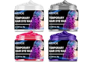 AUFLOSUNG 4 Couleurs Cire Colorante Cheveux, Couleur des cheveux Cire, Hair Color Wax, Cire de Teinture Capillaire Temporaire Cire Colorée Cheveux Lavable, pour Noël, Fête, Anniversaire