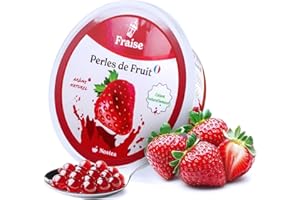 Nostea - Perle per Bubble Tea Fragola - Popping Boba 100% Vegano, Senza Glutine - Perle al Succo di Frutta per Tè, Bevande, Dessert - Produzione Francese - 450 gr