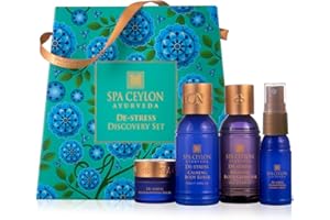 ‎SPA CEYLON SPA CEYLON De-Stress Discovery Set, ayurvedisches Geschenkset mit Lavendel, Ylang-Ylang und Bergamotte, beruhigend und pflegend, ideal zum Kennenlernen der De-Stress-Serie