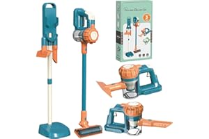 BAYMI 3-in-1 Kinderstaubsauger, Spielzeug Staubsauger für Kinder ab 3 Jahren, Spielzeugstaubsauger mit echter Saugleistung für Realistisches Spielen (Blau)