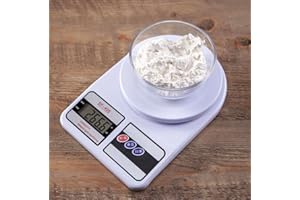 RESAES RESISTANT AND AESTHETIC Báscula de Cocina Digital 10kg/22lbs de Alta Precisión Material Resistente, Báscula de comida con Pilas Incluidas, Pantalla LCD y Función Tara, Báscula para Medir Ingredientes en Gramos y Onzas