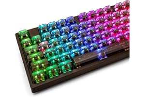 KOVNISE Kristallklare Tastenkappen,Transparente transluzente mechanische Tastatur Tastenkappen, MDA Tastenkappen, Universal Kompatibilität für 100%, 75%, 65%, 60% Tastatur (Schwarzkristall)