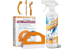 ‎AIRSELF KOMBI-SET: airself Fugenbürste + Schimmelentferner mit Aktiv-Chlor-Formel, 500 ml