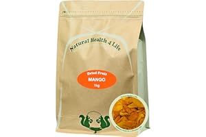 Natural Health 4 Life Dried Mango Slices 1kg - Large 6-9cm Dried Mango Strips - No Added Sugar, Vegan & Gluten-Free - Produce of Burkina Faso, (1 pouch)