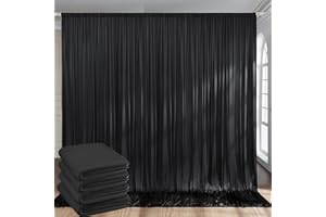 HTPER Sfondo Fotografico 3x6m Sfondo Nero in Poliestere Fotografico in Tessuto Pieghevole Senza Rughe e Lavabile per Studio Fotografia