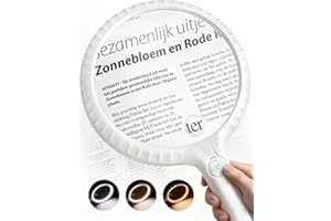 ARTDOT Large Magnifying Glass with LED Light for Adults, Rechargable Handheld Magnifier for Elderly Reading, Coins, Jewelry, Craft, Painting, Hobbies and Close Work