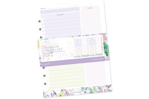 MANOA® - Pack de Hojas de Checklist Diarios para Archivador o Planner de 6 Anillas - Tamaño A5…