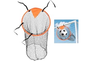 Zequech 2 Pieces Socket Top Bins Target Net for Football Goal Training - Aids for Corner, Free & Long - Range Shots. Buckle - Adjustable Rope Strap, Orange Bullseye for Precise Training