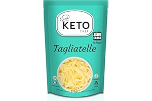 Keto Chef Free-from Konjac Tagliatelle (Pack of 6, 270g) - Vegan & Sugar Free, Made of Konjac Flour Having Zero Carbohydrate & Oat Fiber, Shirataki, Low Carb Tagliatelle Instant Pasta, Ready to Eat