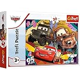Trefl 18293 Disney masal karakterleri, yaratıcı eğlence, 3 yaşındaki &ccedil;ocuklar i&ccedil;in eğlence, arabalar, hız yapan arabalarla 30