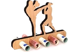 Giftota - Cadeau d'anniversaire original en bois - Cadeau pour les boxeurs amateurs et professionnels - Boîtes cadeau en argent - Cadeaux en bois - Cadeaux en argent pour femmes et hommes