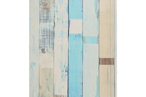 FENTIS Papel Pintado de Madera Papel Pintado Autoadhesivo de Rayas Verde Pálido Pelar y Pegar Papel Tapiz Papel de Contacto con Rayas de Madera Papel Pintado Removible Para Cocina Puerta Gabinete 44,5x1000cm