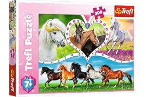 Trefl 200 Elementi, per Bambini da 7 Anni Puzzle, Colore Cavalli Bellissimi, Schöne Pferde, 13248