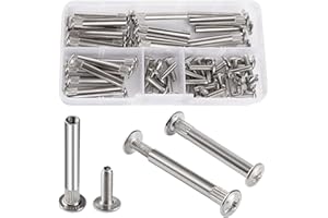 VooGenzek 30 pernos de conexión de 5 mm de diámetro con tornillos M4, tornillos de fijación de muebles, pernos de unión de armario de níquel, conector de gabinete, 36-45 mm