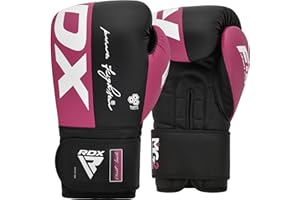 RDX Boxing Gloves | Maya Hide Leather Training Gloves for Muay Thai, Kickboxing, Sparring, Punch Bag & MMA | Martial Arts Workout Gloves for Men, Women & Kids | Home Gym Fitness – 8 10 12 14 16 oz