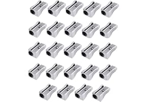 KAIAIWLUO Pencil Sharpeners,24 PCS Mini Pencil Sharpener Metal Aluminum Alloy Handheld Dual Sharpening Blade Double Holes Sharpener for Most Size Pencils Adult Kids