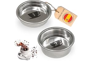 PROAX® Filtro Cafetera Cecotec 51mm Presurizado | Compatible con Cafeteras Cecotec, Delonghi, Ufesa y Breville | Set de 2 o 3 Cazoletas | Repuesto Power Espresso 20 (Set 2 Filtros (1 y 2 Tazas))