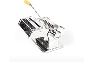 BIRAMBEAU Ustensiles de Cuisine - Machine à pâtes – Laminoir - 6 positions - 2 tailles de largeur de pâtes, Gris