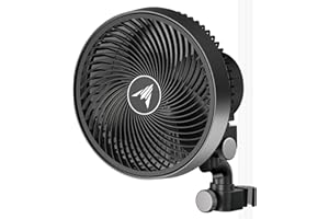 AC Infinity CLOUDRAY A9, Grow Tent Clip Fan 23cm with Redesigned Long-Life EC Motor, Custom 10 Dynamic Wind Speeds, Weatherproof IP-54, Manual Swivel, for Hydroponics Circulation Cooling, 9-Inch