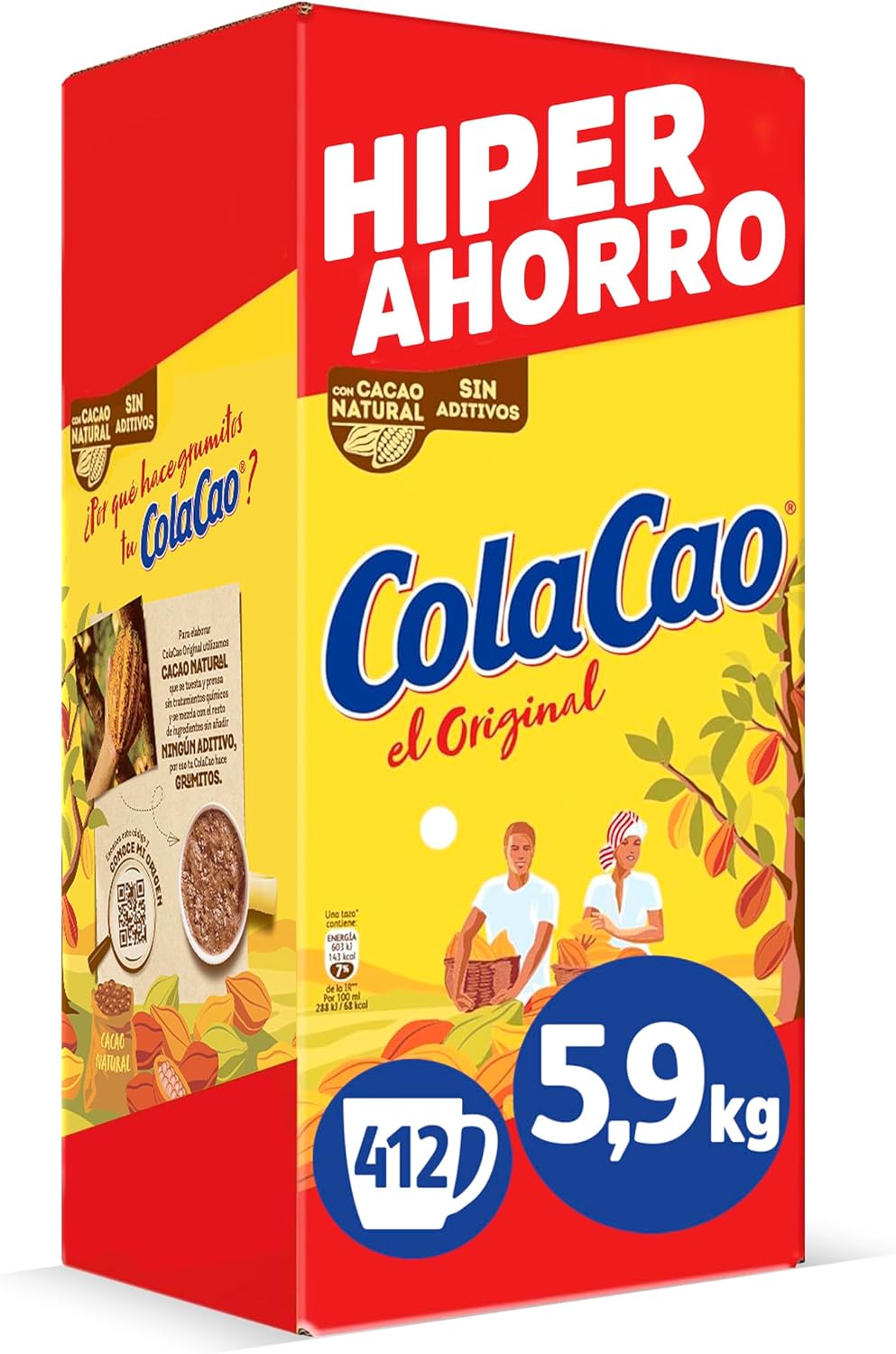 ColaCao Original, Cacao Soluble Natural sin Aditivos, Formato Ahorro XXL, 5,9 kg