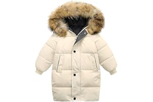 amropi Bambini Ragazze Cappotto con Cappuccio Imbottiti Inverno Parka Giacca per 2-10 Anni