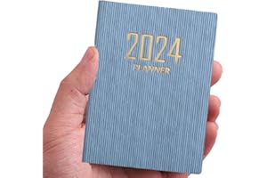 GEHANICO A7 Burde Agenda 2024 Agenda-Calendrier 2024 Optimisez vos Journées En L‘anglais convient pour scolaire bureau pour adults étudiants (bleu)