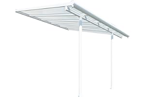 Palram Canopia Sierra Patio Veranda 3x3.05 Garden Canopy - Aluminum Lean to Pergola (3x3.05, White)