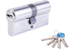 Tesa Assa Abloy T6553030N - Cilindro T-60 T6553030N 30X30Niquel 5Lla, 30 x 30 mm, Niquelado