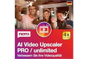 Nero AI Video Upscaler Pro Unlimited | Videoqualität verbessern | KI Video Enhancer | Super Resolution 4K | Rauschunterdrückung & Anti-Blur | neue KI-Modelle | Frame-Interpolation | 1 PC | Win 11/10
