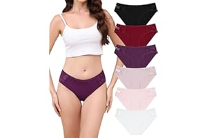 Aijolen Culotte Femme Coton Culottes Dentelle sous-Vêtements Respirant Slip Femmes Hipster Bikini Panties Taille Basse Underwear Women Multipack S-XXL