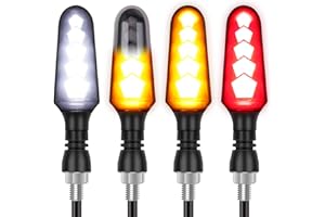 Kinstecks 4PCS Motorcycle Indicators Flowing Turn Signal Lights Motorbike Turning Indicators Daytime Running Lights Taillights Brake Lights 12V for Motorcycle Motorbike