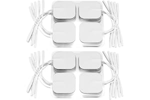ULSAM Tens Pads 40 x 40mm, 40 Pack Pads Tens Electrode Pads, Self-Adhesive Reusable Electrode Pads with Plug 2.0MM Tens Pads Replacement for Home Electrotherapy Use
