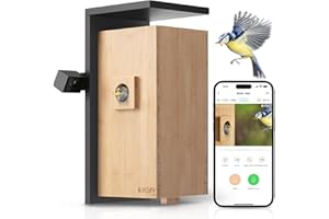Netvue Birdfy Casetta per Uccellini da Esterno con Telecamera Intelligente, Identificazione AI, Guarda la Nidificazione e la Schiusa Degli Uccelli in Tempo Reale, Nido per Uccelli con Due Telecamere
