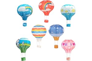 ETERSPR 7 Pezzi Lanterna di Carta per Mongolfiera, Lanterne di Carta Colorate per Mongolfiere, Lanterna Sospeso per Mongolfiera, per Festa di Matrimonio, Centro Commerciale, Decorazione Artigianale