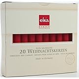 Eika 10243505Â Cotton 20Â Plain Candles, 10.5Â x 1.25Â cm red