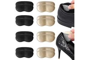 EUMSPO 8 Paar Pelz Fersenpolster, Heel Pads, Self-Adhesive Shoe Insoles for Too large Shoes, Heel Foot Care Protector, Prevents Friction and Blisters, Heel Inserts