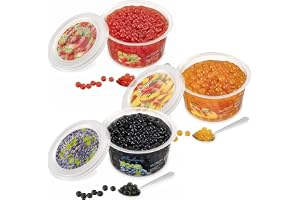 INSPIRE FOOD Bubble Tea Mix – 3-pack: Jordgubbe, mango och blåbär Popping Boba fruktpärlor – 100 % vegetariska, glutenfria, utan konstgjorda färgämnen