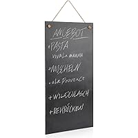 Sänger Schiefertafel Set 2 teiliges Kreidetafel Set für mehrere Personen aus Schiefer, Schreibtafel und Kreide, rustikal…